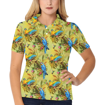 Parrot Pattern Print Design A02 Women's Polo Shirt