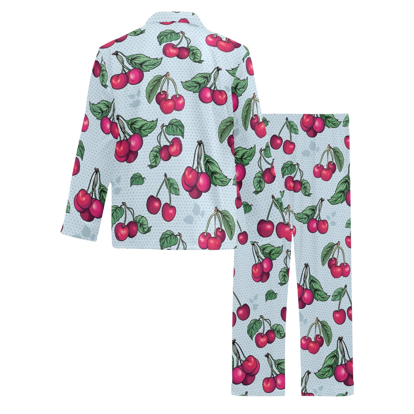 Cherry Pattern Print Design CH01 Men's Long Pajama Set