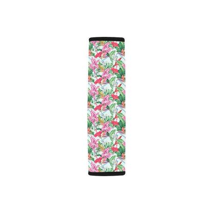 Tropical Flower Print Design LKS304 Car Seat Belt Cover