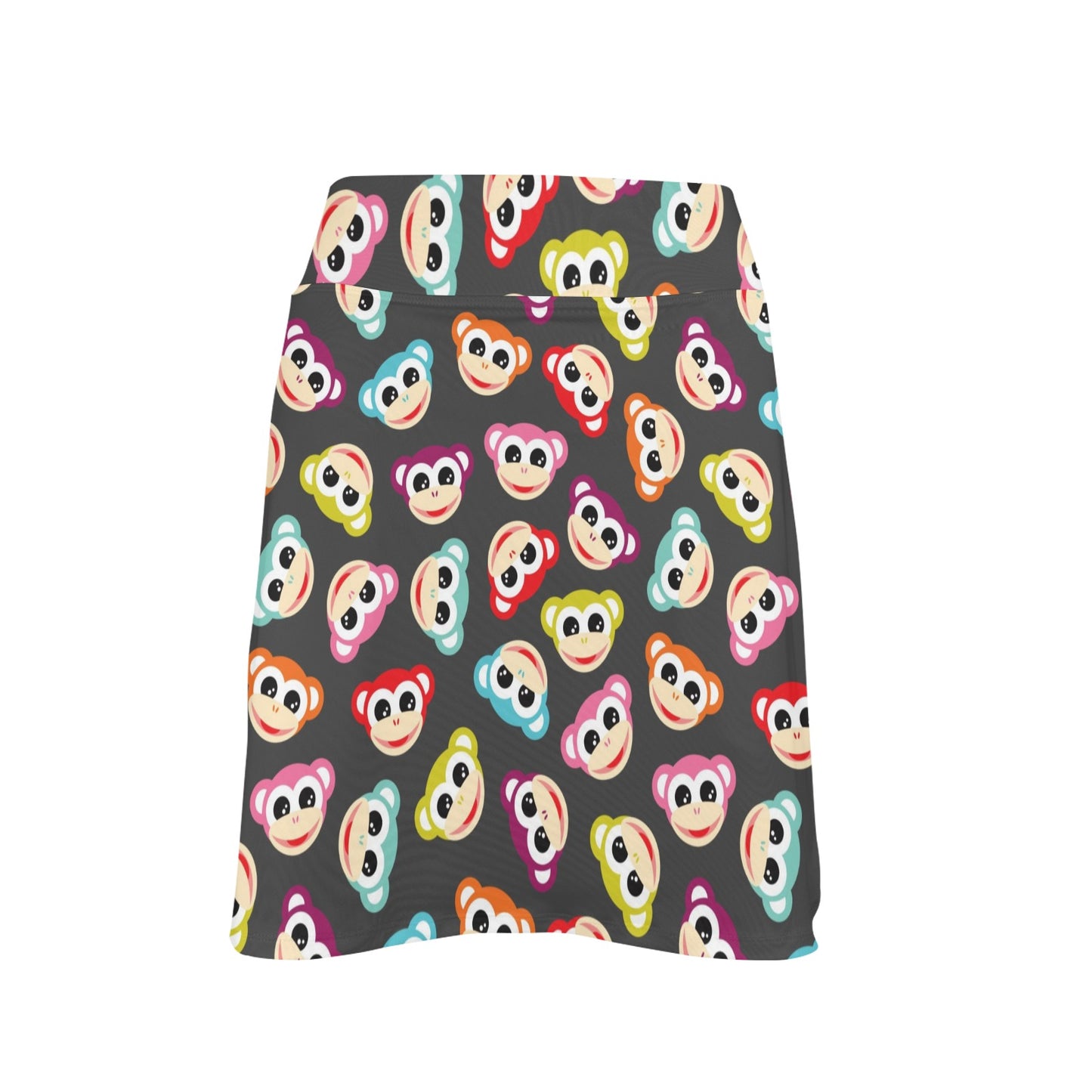 Monkey Head Design Themed Print 17" Golf & Pickleball Skort with Pockets