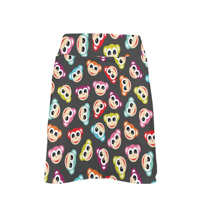 Monkey Head Design Themed Print 17" Golf & Pickleball Skort with Pockets