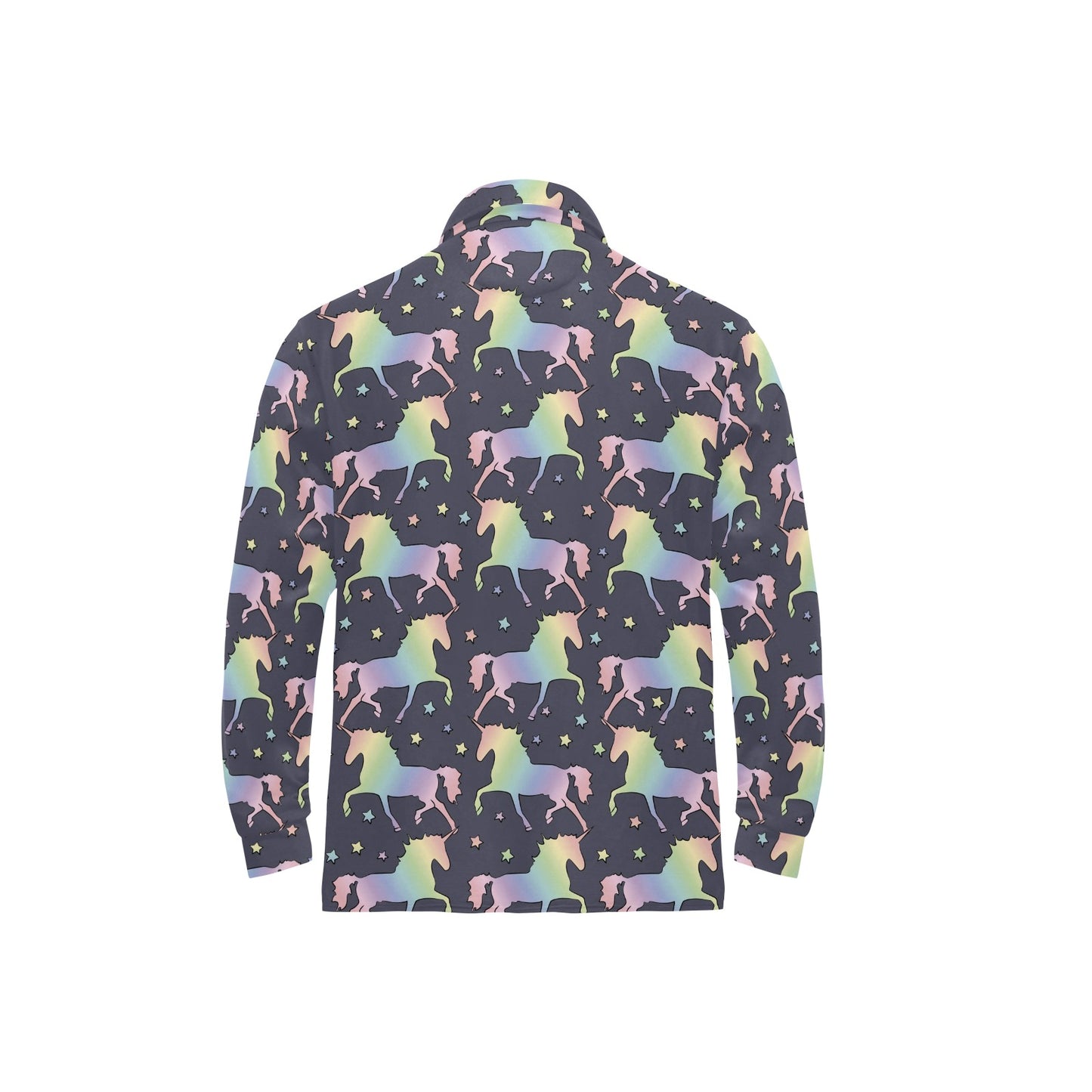 Rainbow Pattern Print Design A05 Long Sleeve Polo Shirt For Men's