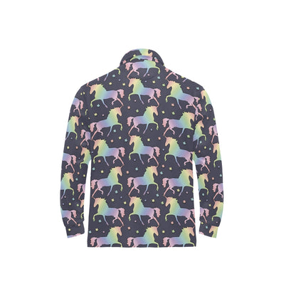 Rainbow Pattern Print Design A05 Long Sleeve Polo Shirt For Men's