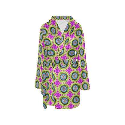 Optical illusion Flower Rainbow Style Women's Fleece Robe