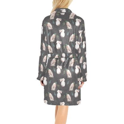 Rabbit Print Design LKS402 Women's Fleece Robe
