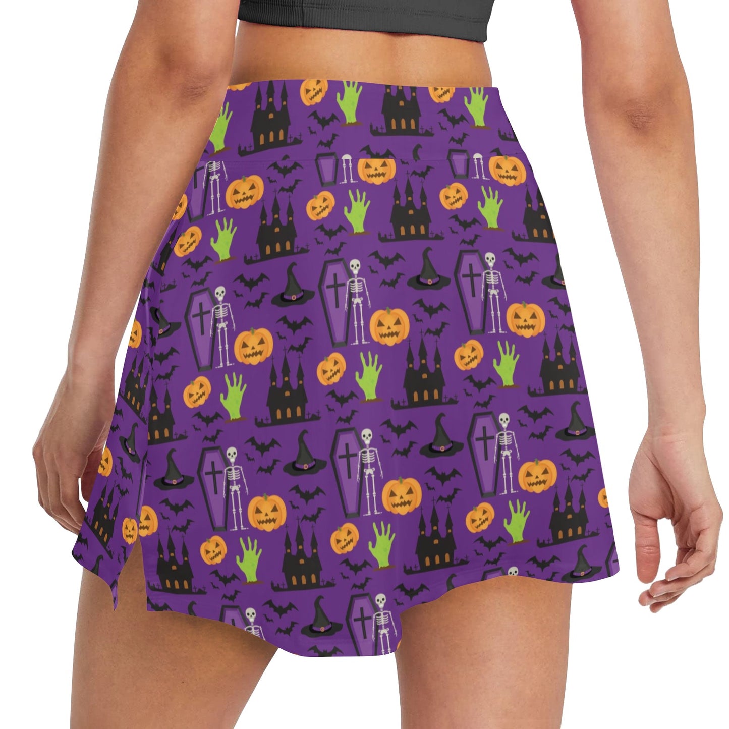 Halloween Print Design LKS403 17" Golf & Pickleball Skort with Pockets