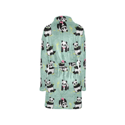 Panda Pattern Print Design A05 Women's Fleece Robe