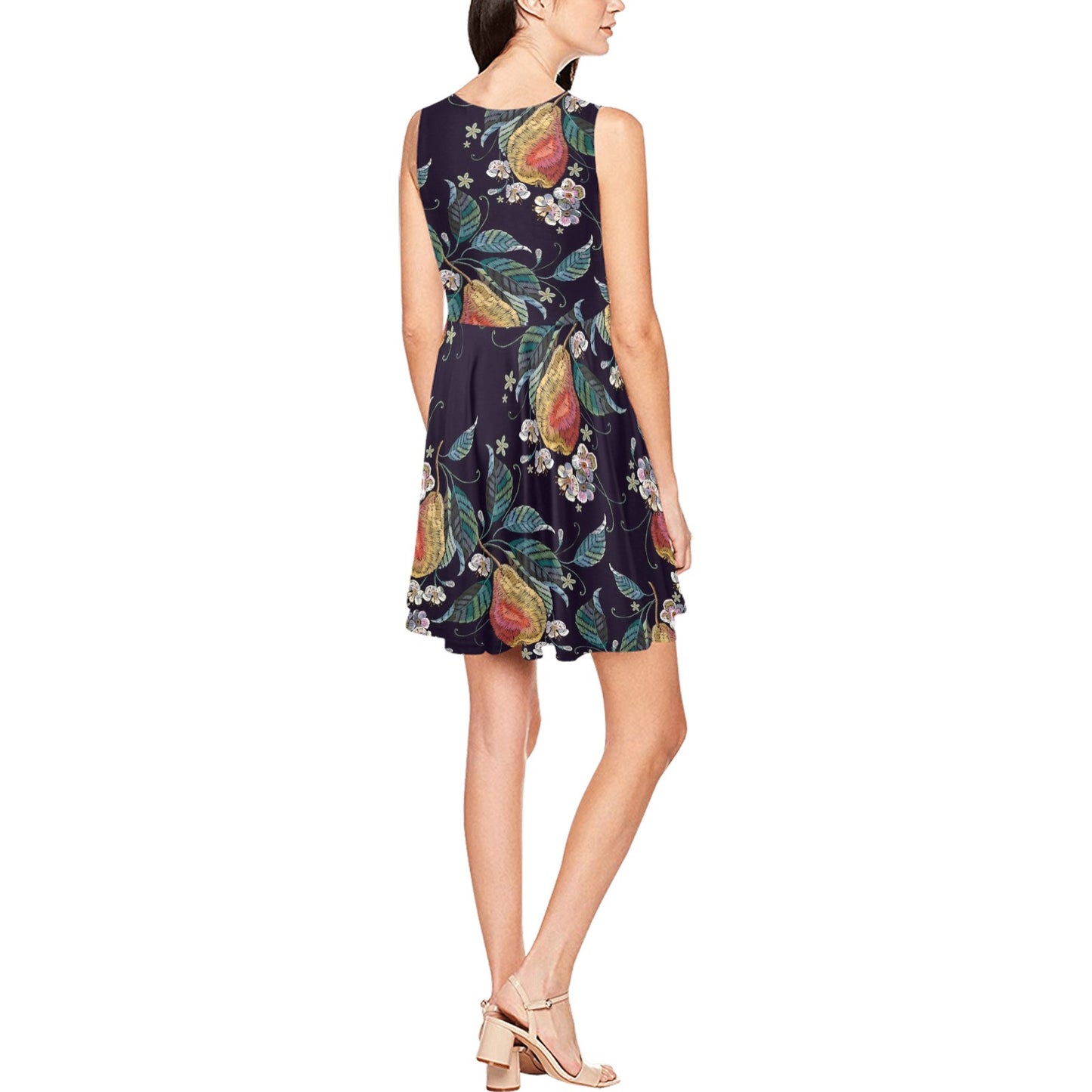 Pear Pattern Print Design PE02 Sleeveless Dress
