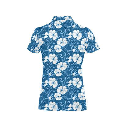 Hibiscus Pattern Print Design HB03 Women's Polo Shirt