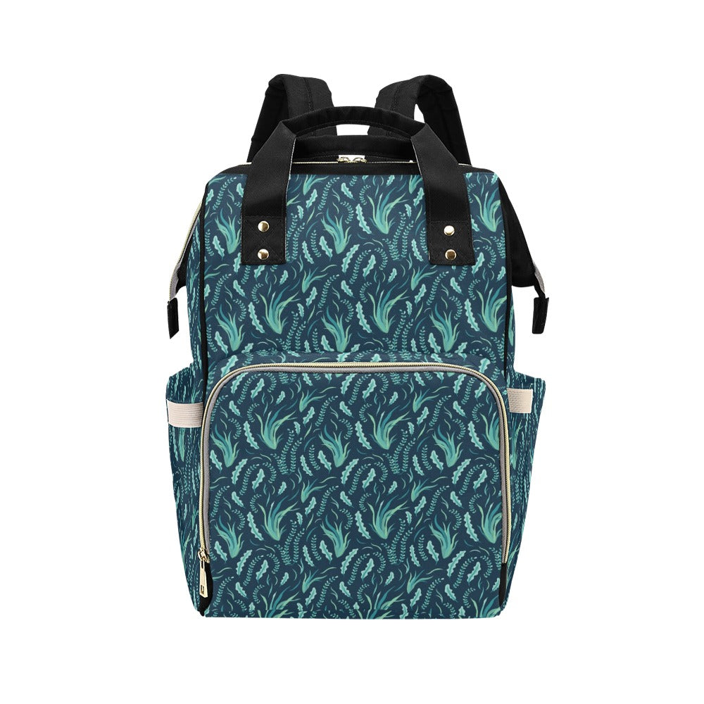 Seaweed Print Design LKS302 Diaper Bag Backpack