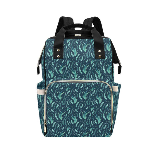 Seaweed Print Design LKS302 Diaper Bag Backpack