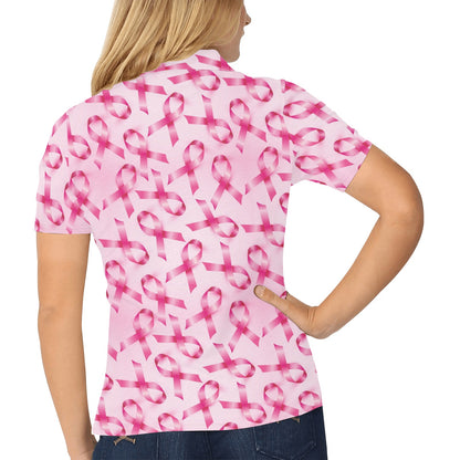 Breast cancer Pattern Print Design 04 Women's Polo Shirt