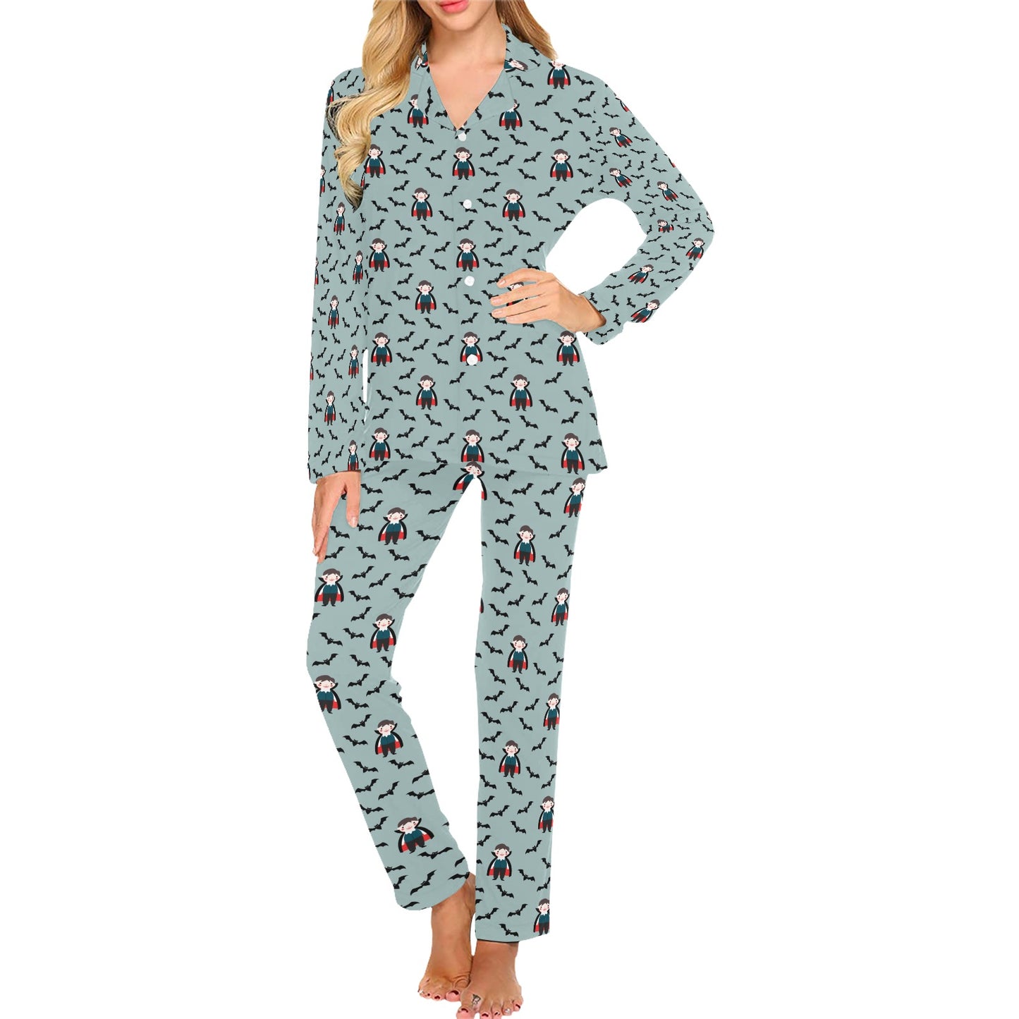 Vampire Print Design LKS304 Women's Long Pajama Set