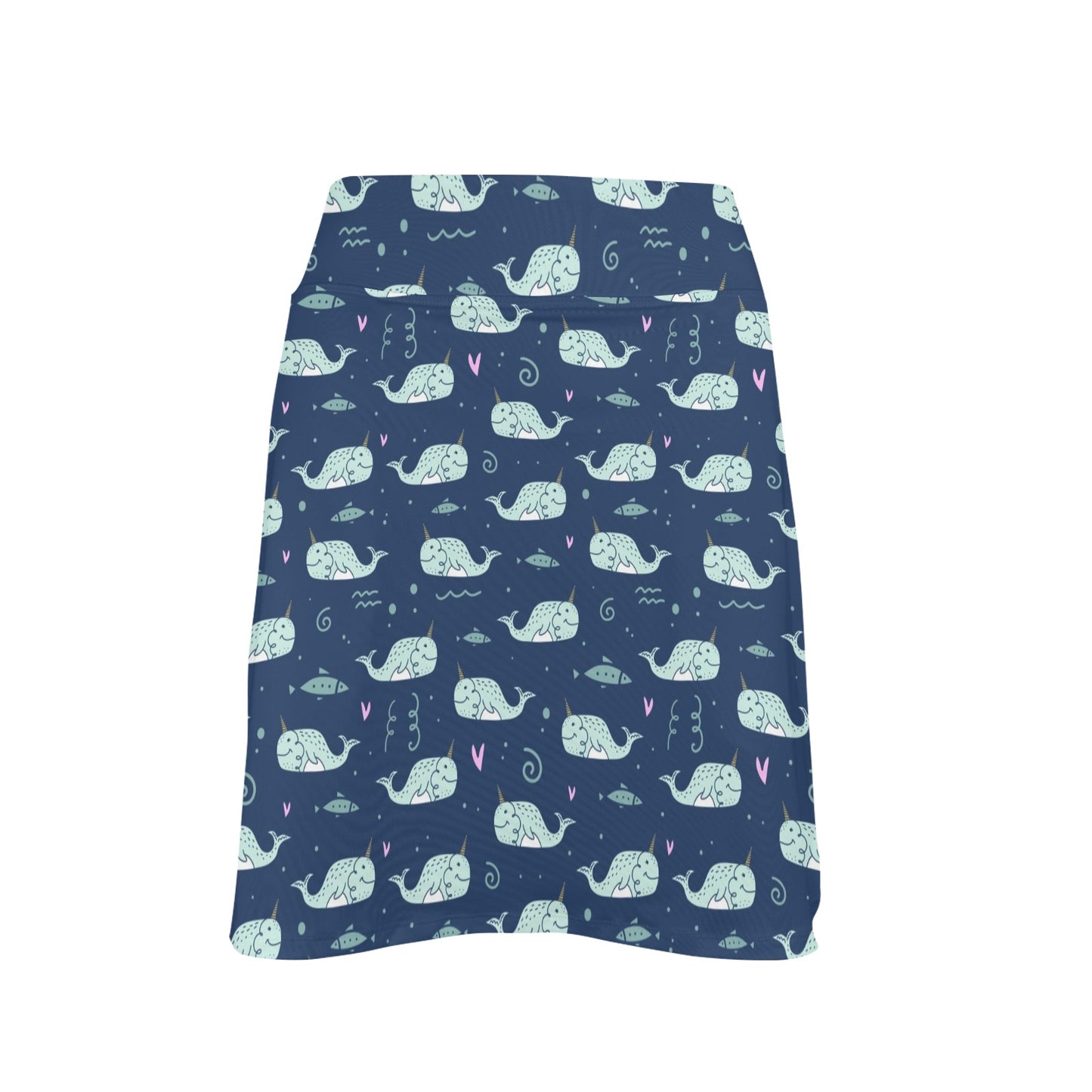Narwhal Design Print 17" Golf & Pickleball Skort with Pockets