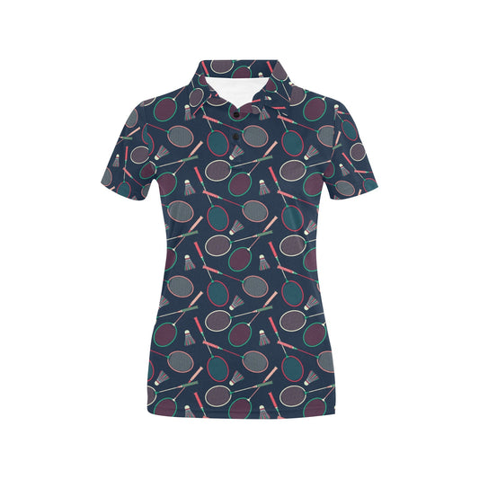 Badminton Pattern Print Design 03 Women's Polo Shirt