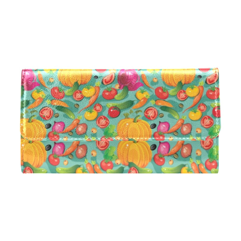 Vegan Colorful Themed Design Print Women's Trifold Wallet