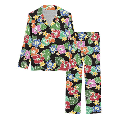 Hawaiian Themed Pattern Print Design H010 Women's Long Pajama Set