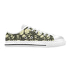 Skull Print Design LKS302 Women's White Low Top Shoes