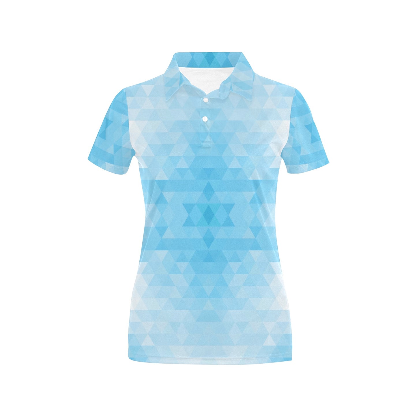 Geometric Blue Pattern Print Design 01 Women's Polo Shirt