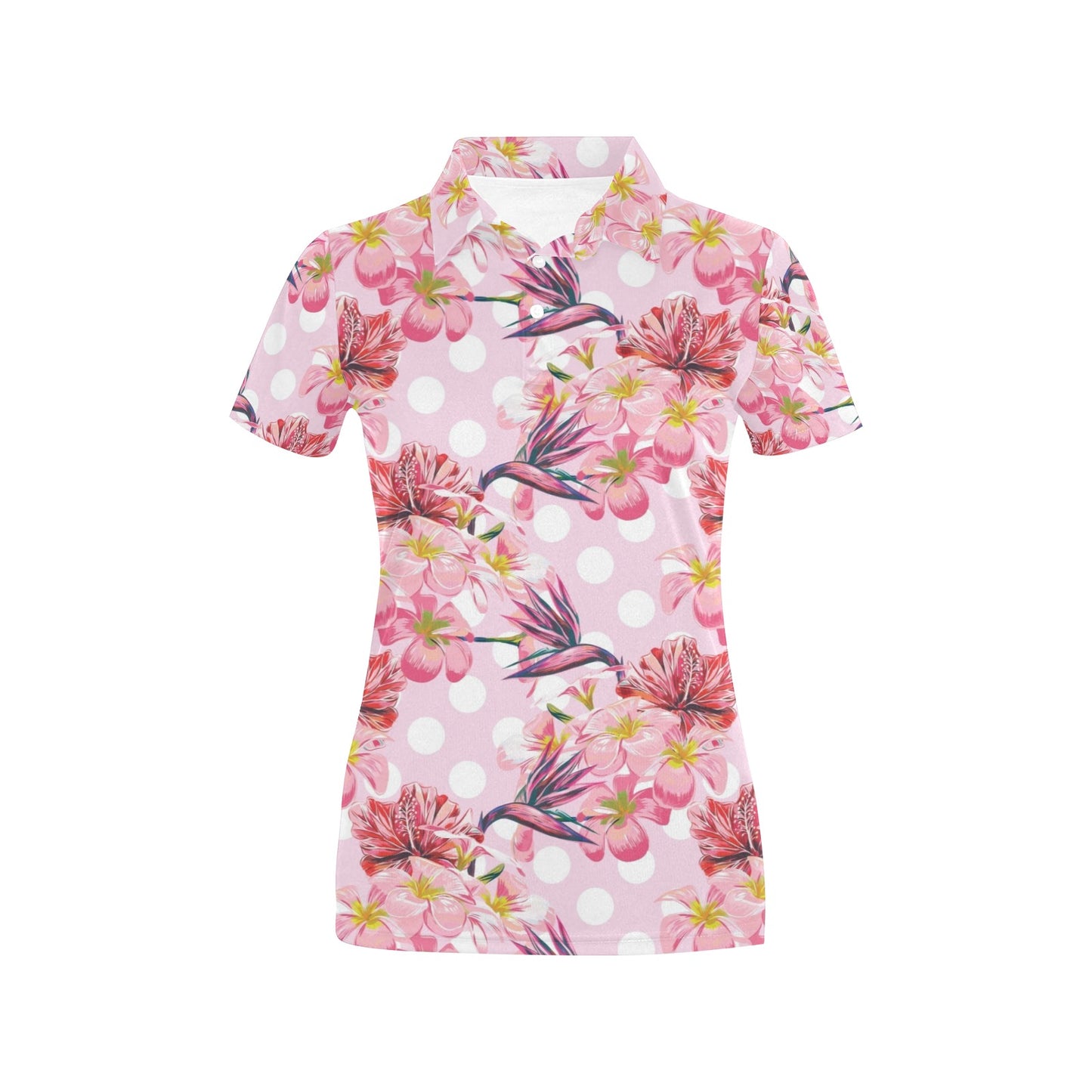 Bird Of Paradise Pattern Print Design BOP011 Women's Polo Shirt
