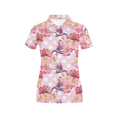 Bird Of Paradise Pattern Print Design BOP011 Women's Polo Shirt