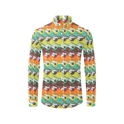 Electric Guitar Print Design LKS401 Men's Long Sleeve Dress Shirt