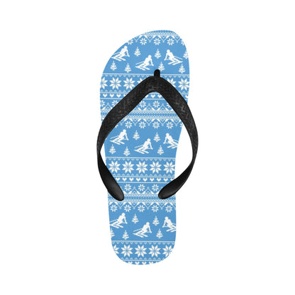 Ski Knit Pattern Print Design LKS302 Flip Flops