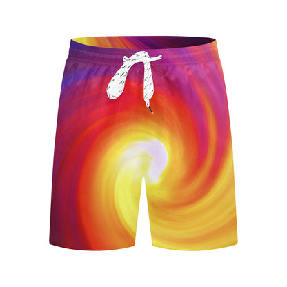 Vortex Twist Swirl Flame Themed Men's Swim Trunks Beach Shorts