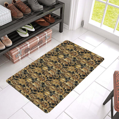 Steampunk Gear Design Themed Print Rubber Doormat