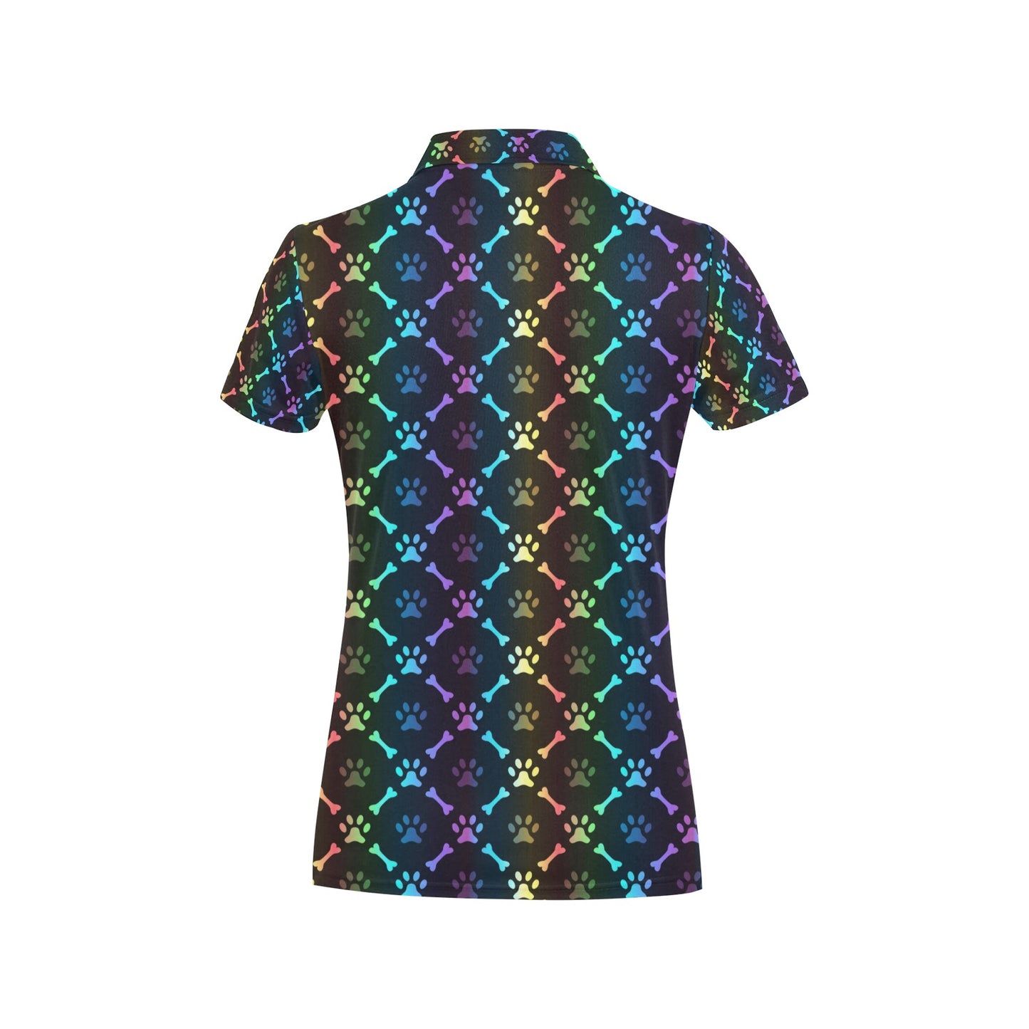 Paw Rainbow Print Women's Polo Shirt