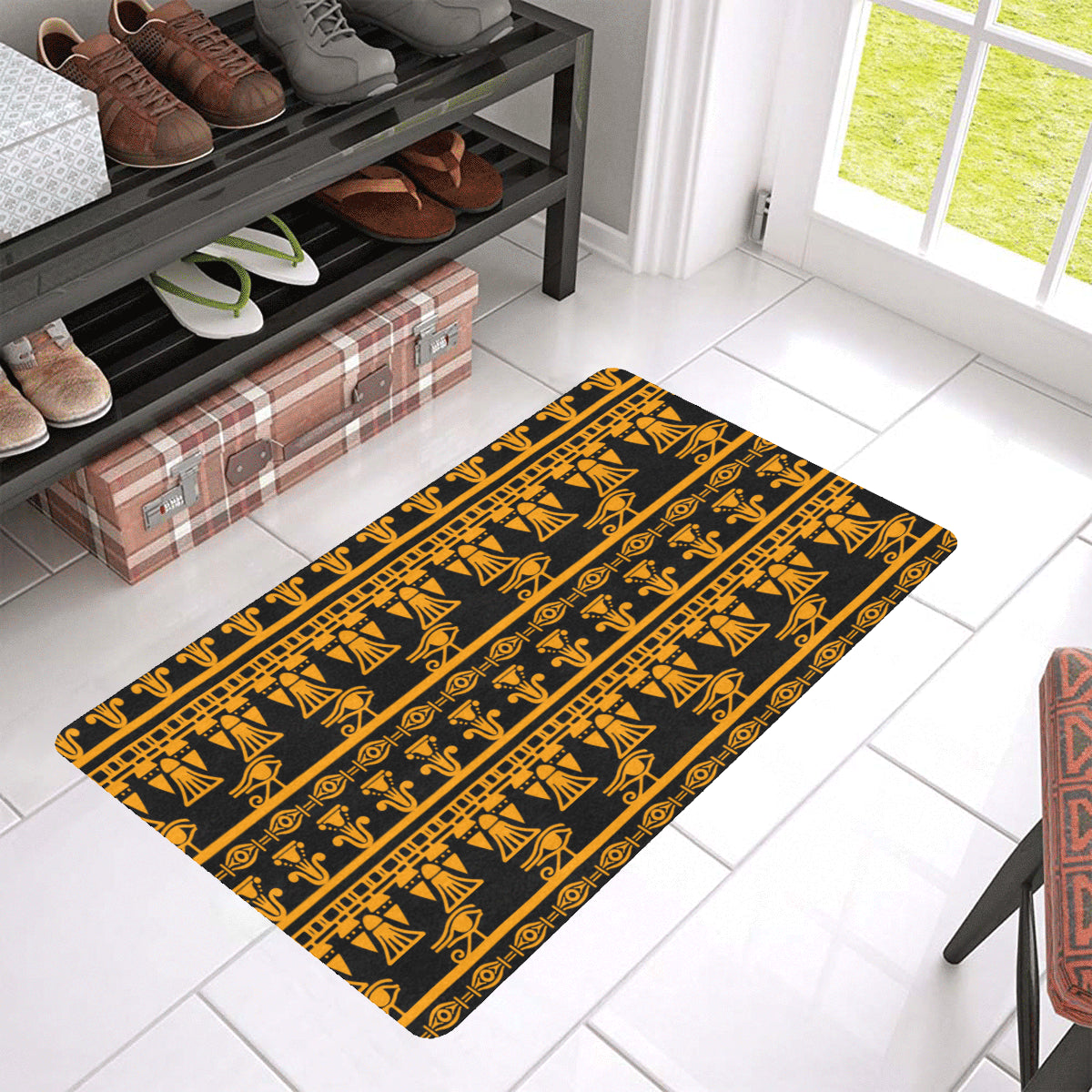 Eye of Horus Tribal Egypt Pattern Rubber Doormat