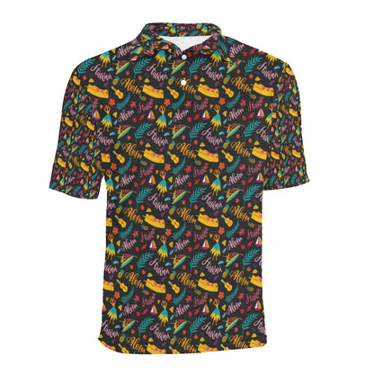 Aloha Hawaii Summer Design Themed Print Men Polo Shirt
