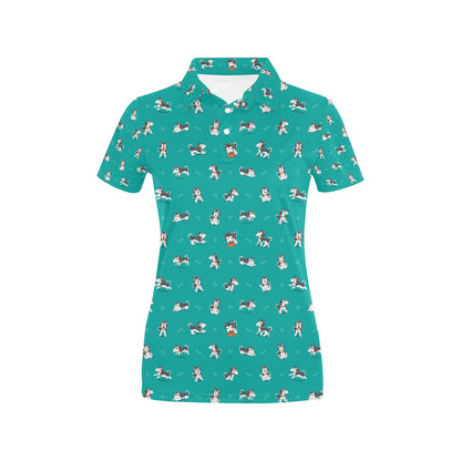 Siberian Huskies Print Design LKS303 Women's Polo Shirt