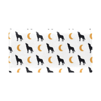 Wolf Moon Print Design LKS302 Women's Trifold Wallet