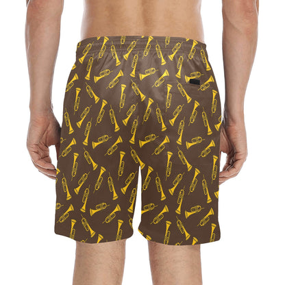 Trumpet Pattern Design Print Men's Swim Trunks Beach Shorts