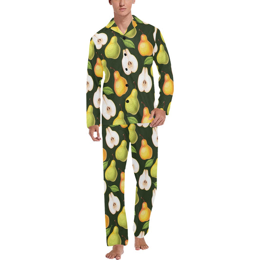 Pear Pattern Print Design PE06 Men's Long Pajama Set