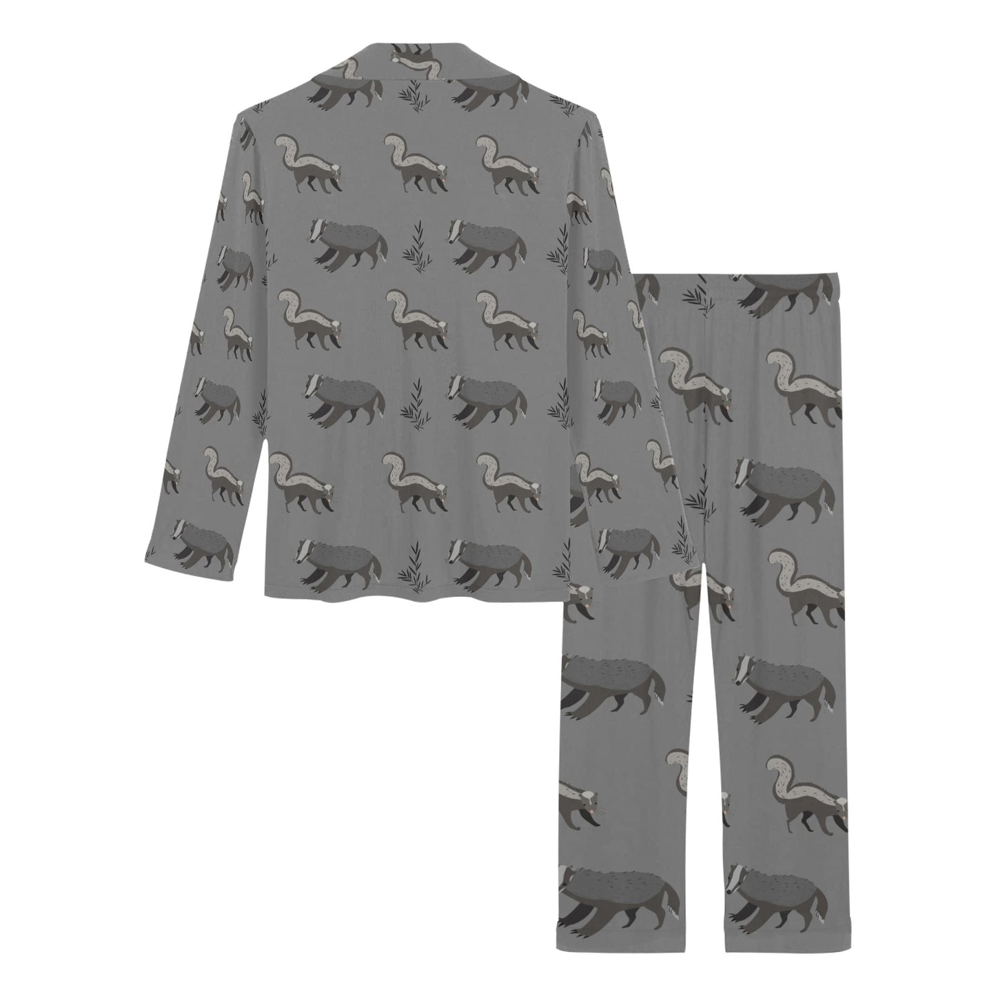 Skunk Print Design LKS301 Women's Long Pajama Set