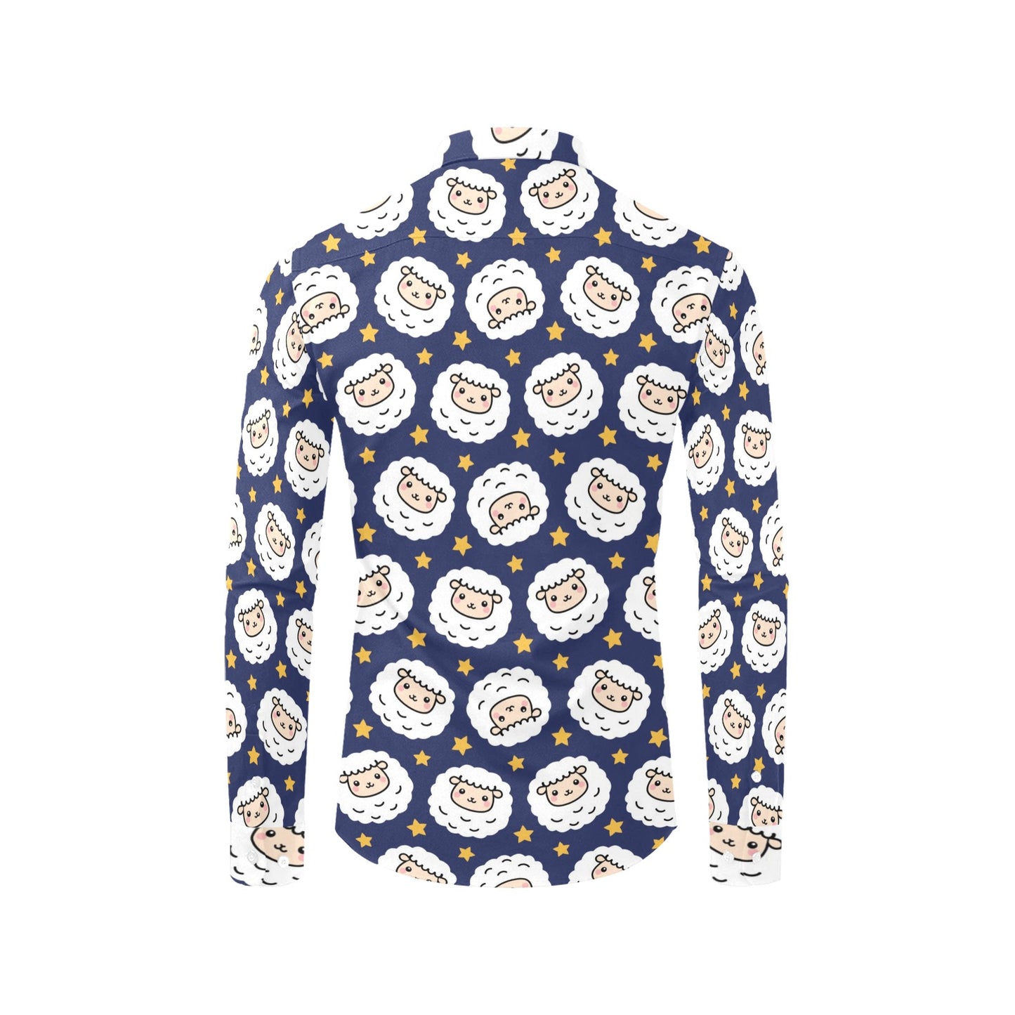 Sheep Print Design LKS402 Men's Long Sleeve Dress Shirt