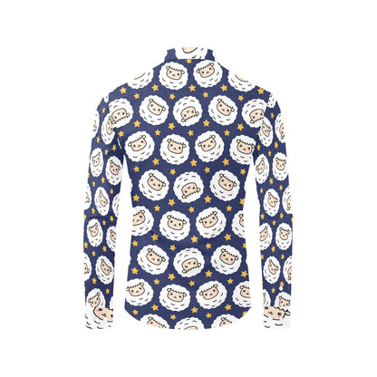 Sheep Print Design LKS402 Men's Long Sleeve Dress Shirt