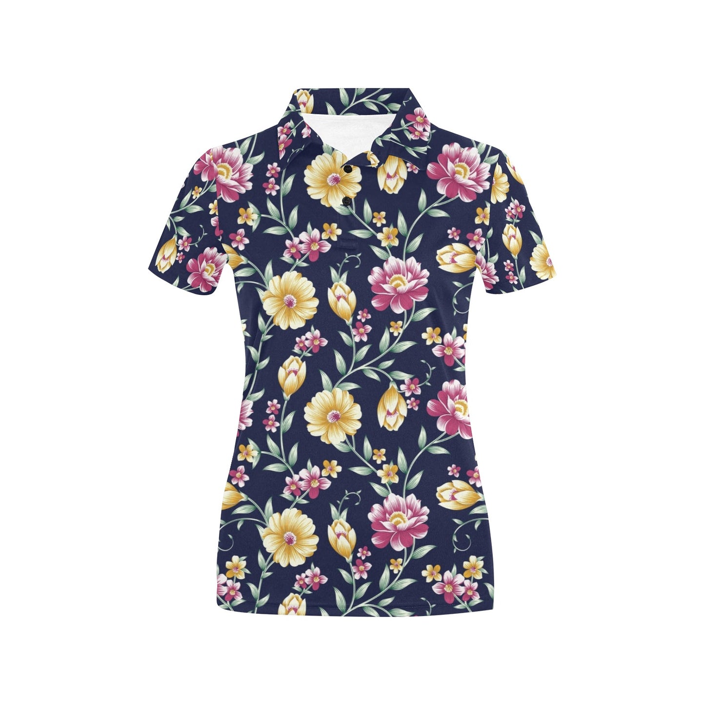 Gerberas Pattern Print Design GB03 Women's Polo Shirt