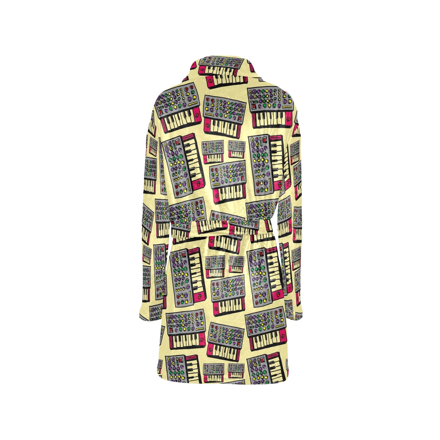 Synthesizer Pattern Print Design 01 Women's Fleece Robe