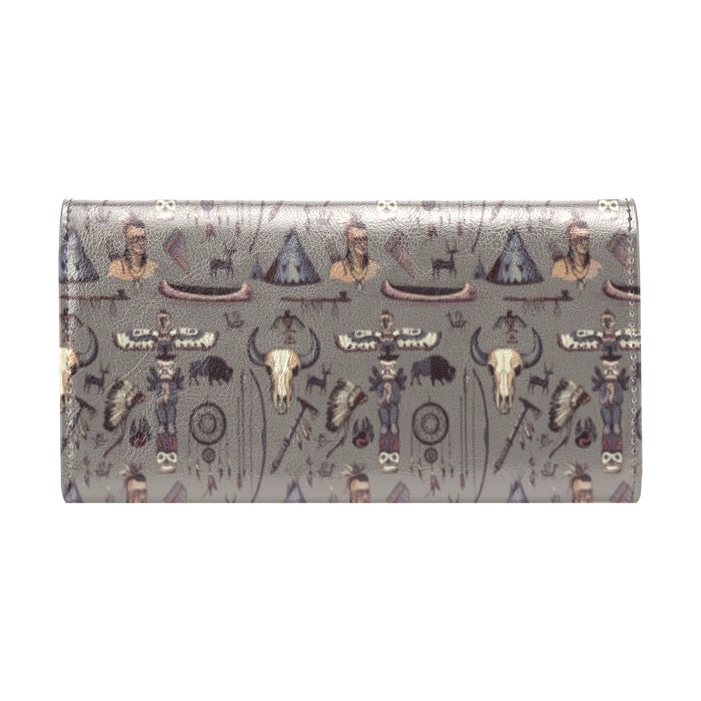 Native Indian life Design Print Women's Trifold Wallet