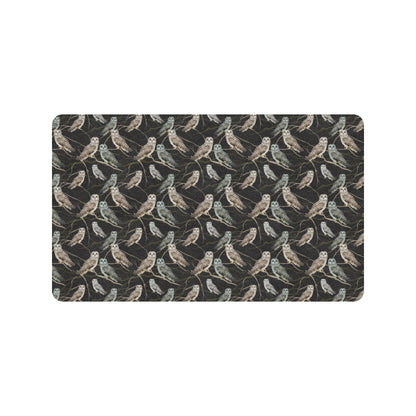 Owl Branch Themed Design Print Rubber Doormat