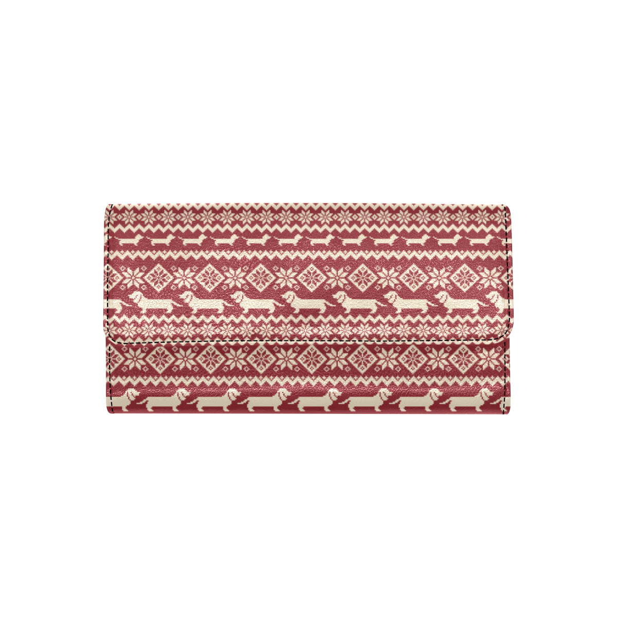 Dachshund Pattern Print Design 09 Women's Trifold Wallet