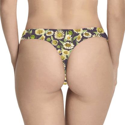 Daisy Vintage Print Pattern Women's Thongs