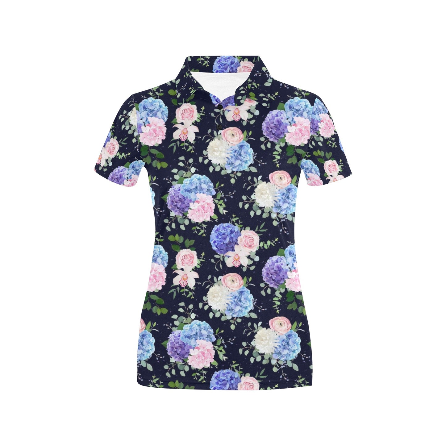 Hibiscus Pattern Print Design HB033 Women's Polo Shirt