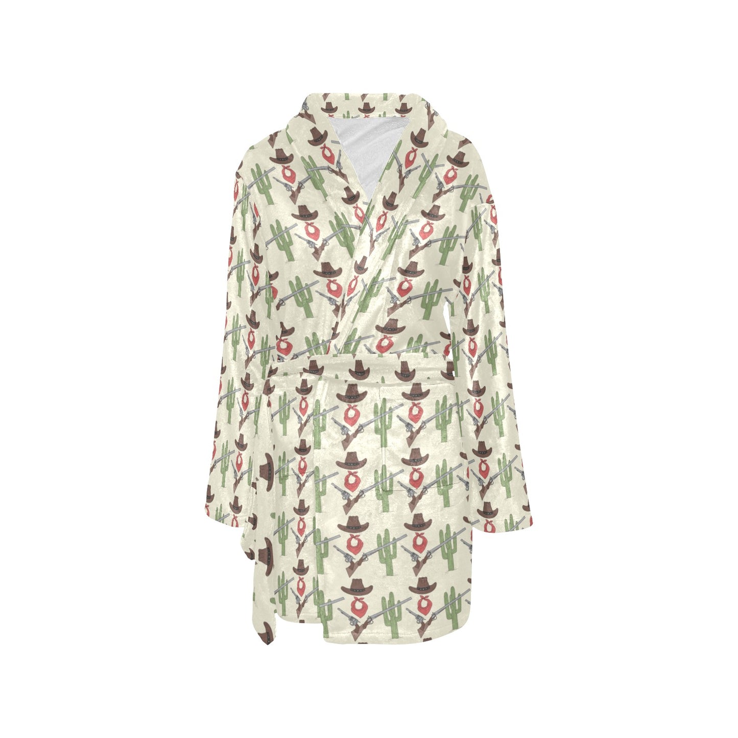 Western Cowboy Print Women's Fleece Robe