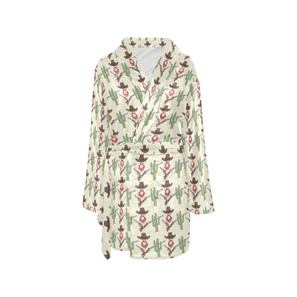 Western Cowboy Print Women's Fleece Robe