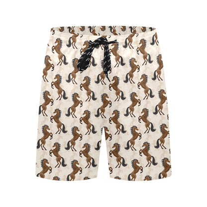 Horse Print Design LKS308 Men's Swim Trunks Beach Shorts