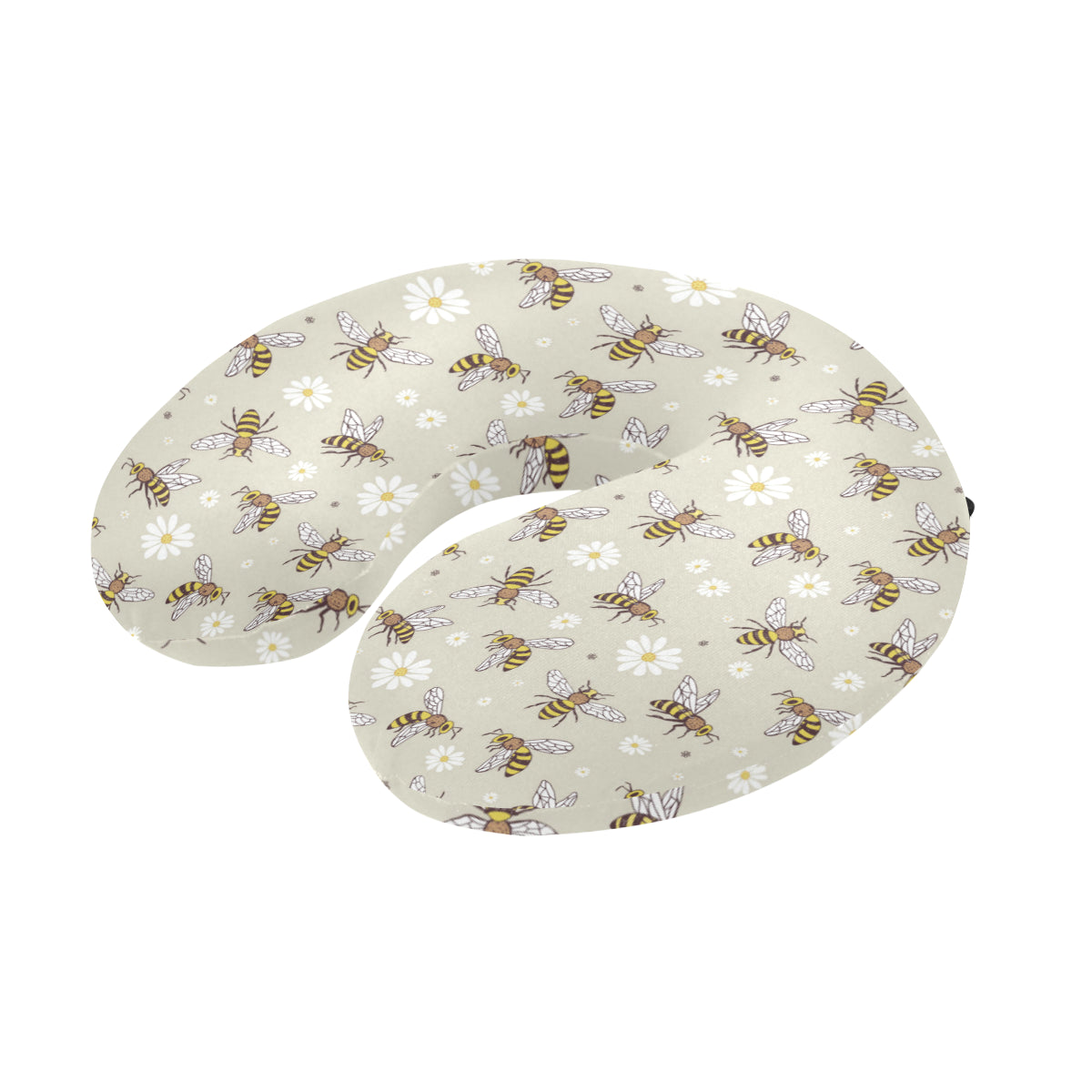 Bee Pattern Print Design 03 U-Shaped Travel Neck Pillow